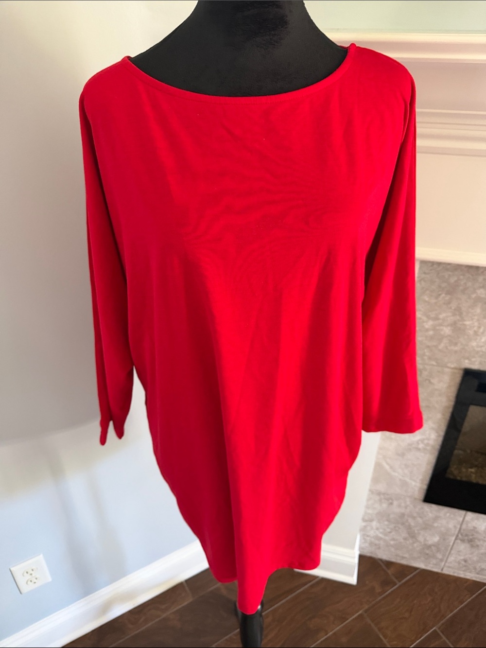 Lucky & Blessed Bright Red Boatneck Long Sleeve Top